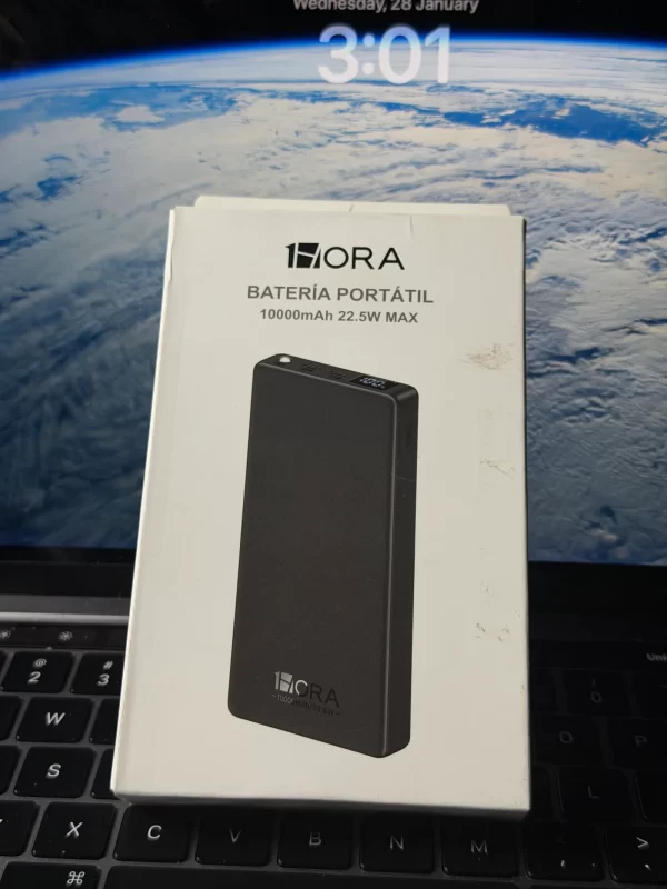 The 1Hora 22.5W fast charging, dual output ports, a digital LED battery display, and a built-in flashlight — perfect for reliable mobile charging on the go.